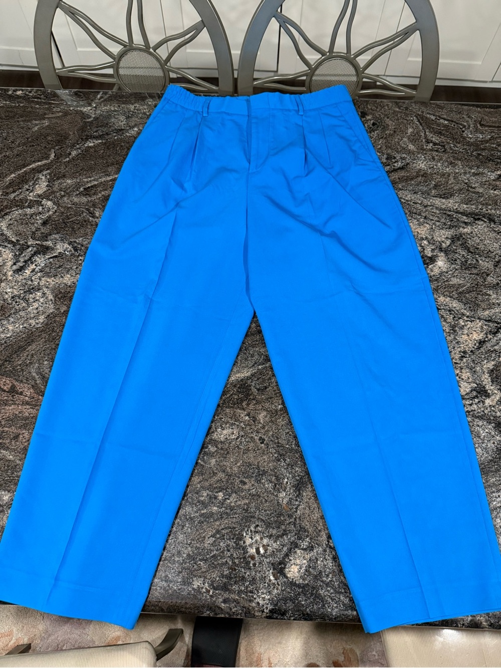 Zara Men's Bright Blue Relaxed Fit Pants